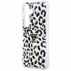 Guess maciņš IML Leopard Print Triangle MagSafe for Samsung Galaxy S26 melns