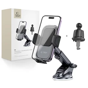 Tech-Protect V6 automašīnas tālruņa turētājs paneļa / gaisa ventilācijas stiprinājumam - melns