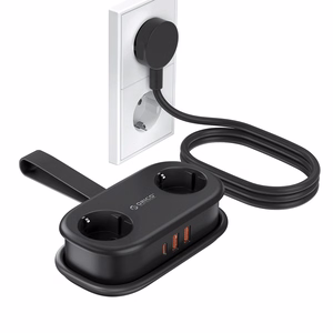 Orico APP 15.5W 5in1 strāvas sadalītājs 2x AC + 2x USB-A + 1x USB-C - melns