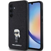 Karl Lagerfeld Fiksēts Mirdzošs Ikonik Logo Metal Pin viedtālruņa apvalks Samsung Galaxy A35 - melns