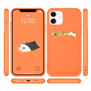 Kartīšu apvalks silikona maks ar kartes nodalījumu dokumentiem Xiaomi Redmi 10X 4G / Xiaomi Redmi Note 9 balta