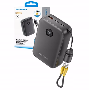 Portatīvais lādētājs Vention 20000mAh 2xUSB-C 1xUSB-A 22,5W BL