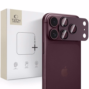 Tech-Protect Camfull Fit+ rūdīta stikla kameras aizsargs iPhone 18 Pro Max, bordo