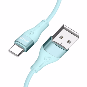 BWOO Kabelis USB - USB-C 1m 3A Minimālistisks silikons balts X280C