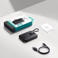 Joyroom JR-PBF18 22.5W 10000mAh portatīvais lādētājs ar iebūvētu Lightning kabeli + USB-C kabelis 0.25 cm - melna