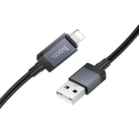 Kabelis USB A uz Lightning Hoco 2,4A ar ekrānu 1 m X118 melns