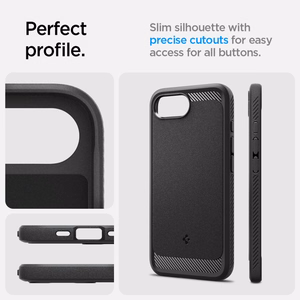 Spigen Rugged Armor MagSafe Viedtālruņa apvalks iPhone 16e - melns