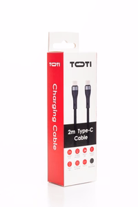 SEEK TOTI Type-C uz Type-C, 2 m pīts kabelis 3A, melns