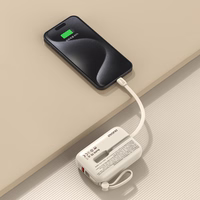 Portatīvais lādētājs Dudao K14 10000mAh ar USB-C / Lightning kabeļiem (smilškrāsas)