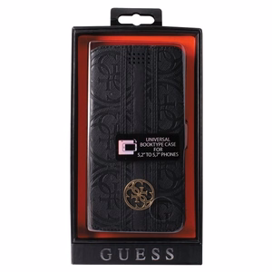 Guess 4G Heritage Book universāls XL maciņš 5.2" - 5.7" melns