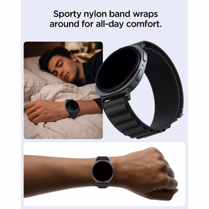 Spigen WBF1 siksniņa modelim Samsung Galaxy Watch 40/44/46 mm – melna