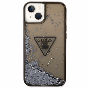 Guess GUHCP14MLFCTPK iPhone 14 Plus 6.7 "melns/melns cietais apvalks Liquid Glitter Palm Collection