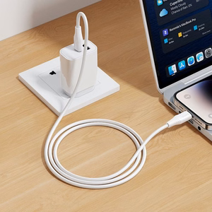 Silicone Cable USB C to Lightning Hoco 27W 1 m X124 white