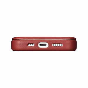 iCarer CE Premium ādas folio viedtālruņa apvalks iPhone 14 Pro Max magnētiskais atveramais apvalks MagSafe sarkana