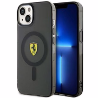 Ferrari FEHMP14SURKK iPhone 14 6.1" melns cietais viedtālruņa apvalks daļēji caurspīdīgs magnētiskais (MagSafe)
