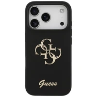 Guess Silikona lielais 4G uzraksts apvalks iPhone 17 Pro - melns