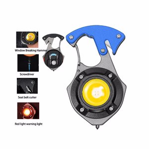 Mini lukturītis LED atslēgu piekariņš W5143 Type C ar 2 skrūvgriežu uzgaļiem zils