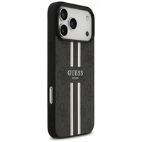 GUESS viedtālruņa apvalks IPHONE 17 Pro Max, saderīgs ar MagSafe GUHMP17XP4RPSK (4G Printed Stripes), melns