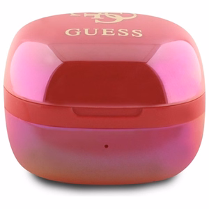 Guess Bluetooth austiņas GUTWSJ144ESF TWS + dokstacija fuksijas/fuksijas varavīksnes 4G drukāts logotips
