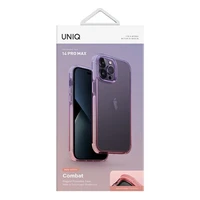 Uniq Combat Duo viedtālruņa apvalks iPhone 14 Pro Max - ceriņkrāsas un rozā