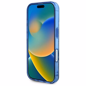 Guess IML Peony On 4G Background MagSafe viedtālruņa apvalks iPhone 16 - zils