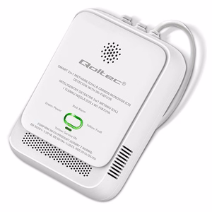 Qoltec 52654 2in1 dabasgāzes un oglekļa monoksīda (CO) noplūdes detektors | CH4 | CO | NG | Tuya | Wi-Fi | 85dB signāls | LED