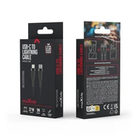 Maxlife MXUC-08 kabelis USB-C - Lightning 1,0 m 27W melns neilons