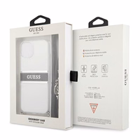 Guess GUHCP13SKC4GBSI iPhone 13 mini 5.4" Caurspīdīgs cietais apvalks 4G Pelēks Siksna Sudraba Ķēde