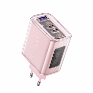 Acefast GaN 65W lādētājs ar 3 pieslēgvietām (1xUSB, 2xUSB C) - pelēks (A45)