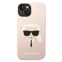 Karl Lagerfeld KLHCP14MSLKHLP iPhone 14 Plus 6.7 "cietais viedtālruņa apvalks rozā / rozā silikona Karl's Head