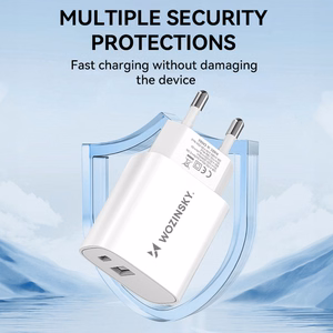 Wozinsky WGWCW USB-A USB-C 20W sienas lādētājs - balts