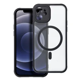 FULL MATTE MAG COVER magnētiskais viedtālruņa apvalks, saderīgs ar MagSafe, paredzēts IPHONE 12, melns