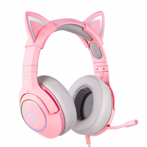 ONIKUMA K9 Pink RGB spēļu austiņas