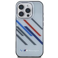 BMW Motosport IML nejaušas svītras iPhone 16 Pro apvalks - pelēks