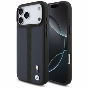 BMW M Perforated Stripe Logo MagSafe Case for iPhone 17 Pro Max - Navy Blue