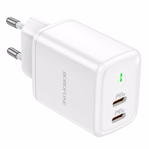 Borofone Sienas lādētājs BN9 Reacher - 2xType C - QC 3.0 PD 35W balts