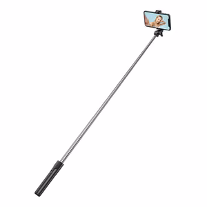 Selfiju nūja WHS1Y teleskopisks statīvs 1m ar telefona turētāju - melna