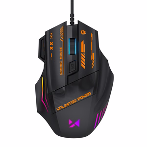 Wozinsky WMGK-1179W vadu optiskā spēļu pele, 7200 DPI, ar apgaismojumu, melna
