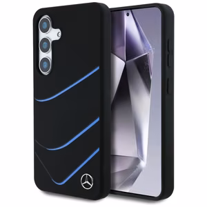 Mercedes Silicone Contrasted Curves MagSafe Case for Samsung Galaxy S25 - Black