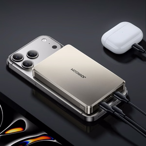 Joyroom JR-PBM08 Pro 22,5 W 10000 mAh ārējais akumulators ar bezvadu uzlādi un 2 x USB-C – titāna krāsā