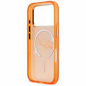 Karl Lagerfeld IML Choupettes Karl Script Logo MagSafe Maciņš for iPhone 17 Pro Max - oranžs