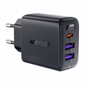 Acefast A57 PD 35W GaN зарядное устройство 2x USB-A + USB-C 3 порта - чёрный