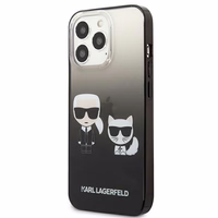 Karl Lagerfeld Gradient Ikonik Karl&Choupette viedtālruņa apvalks iPhone 13 Pro / iPhone 13 – melns