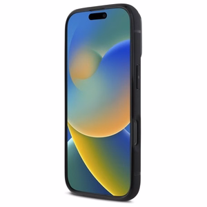 BMW ādas apvalks ar karšu nodalījumu iPhone 16 Pro Max - melns