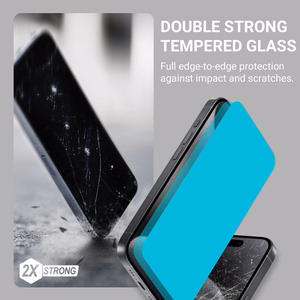 Crong EasyShield 2-Pack rūdīta stikla ekrāna aizsargi iPhone 16 / 15, 2 gab.
