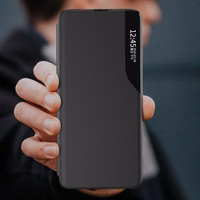 Eco Leather View Case elegants viedtālruņa apvalks ar vāciņu un statīva funkciju Samsung Galaxy A73 sarkans