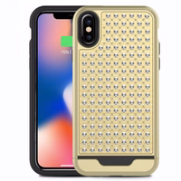 Zizo Star Diamond Hybrid Cover iPhone X (zeltains/melns)