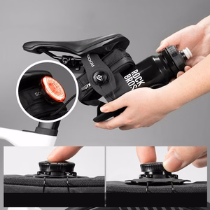Rockbros P010 0.2L velosipēda sēdekļa soma ar 0.6L pudeles turētāju - melna