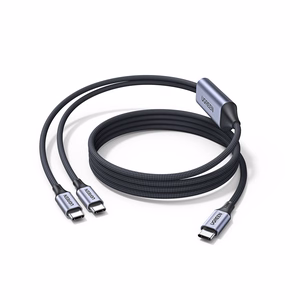 Ugreen 2in1 USB-C kabelis - 2xUSB-C PD 140W 2m - melns