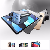 Joyroom JR-CCL05 30W 4 vienā automašīnas lādētājs ar 2 iebūvētiem izbīdāmiem kabeļiem - tumši pelēks